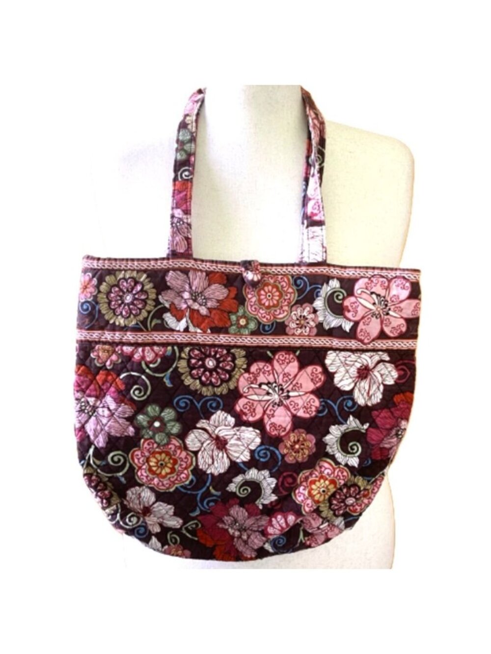Vintage Vera Bradley Morgan Bag in Mod Floral Pink Retired Y2K Tote